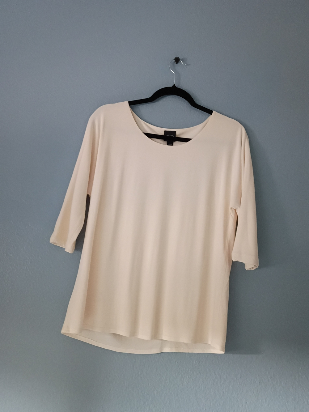 Eileen Fisher Soft Cream Round Neck Blouse